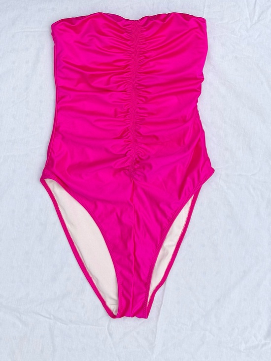 Good American Other - Good American Black Strapless Ruched One-Piece Swimsuit